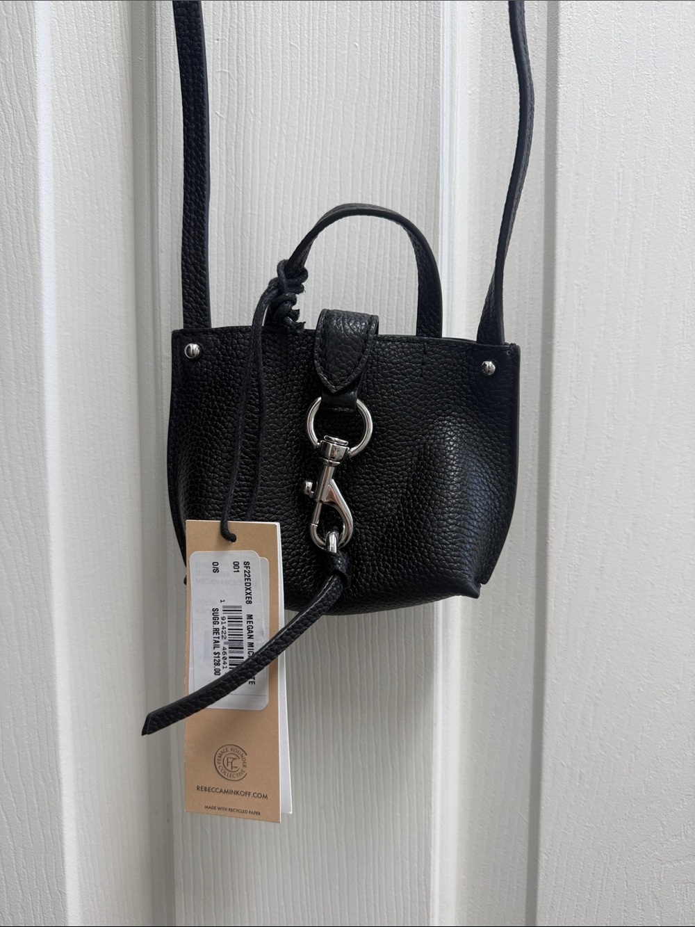 Rebecca Minkoff Black Pebbled Leather Mini Crossbody